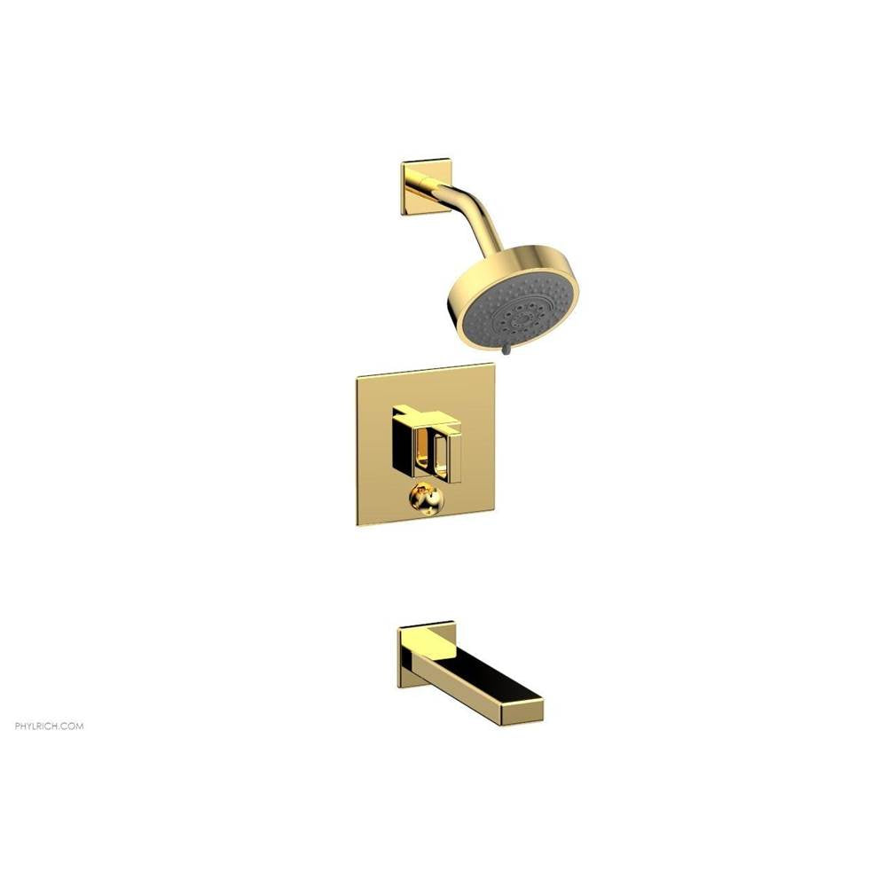 Phylrich - MIX Pressure Balance Tub and Shower Set - Ring Handle 290-28 - Satin Gold