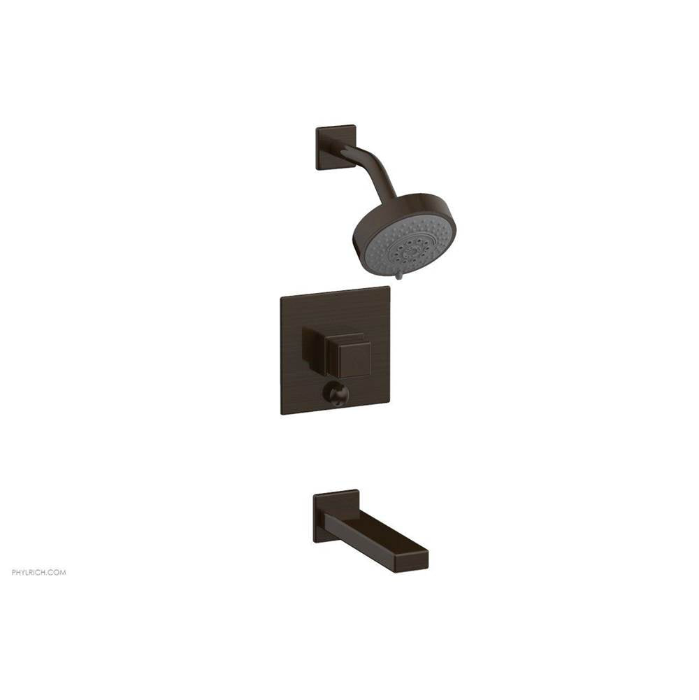 Phylrich - MIX Pressure Balance Tub and Shower Set - Cube Handle 290-29 - Antique Bronze