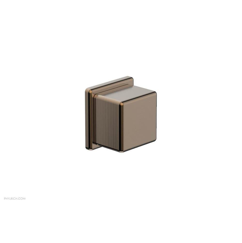 Phylrich - MIX Volume Control/Diverter Trim - Cube Handle 290-38 - Antique Brass