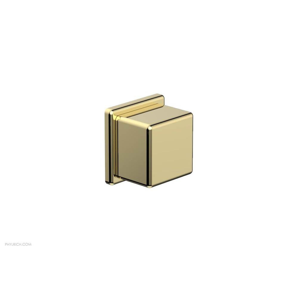 Phylrich - MIX Volume Control/Diverter Trim - Cube Handle 290-38 - Polished Gold