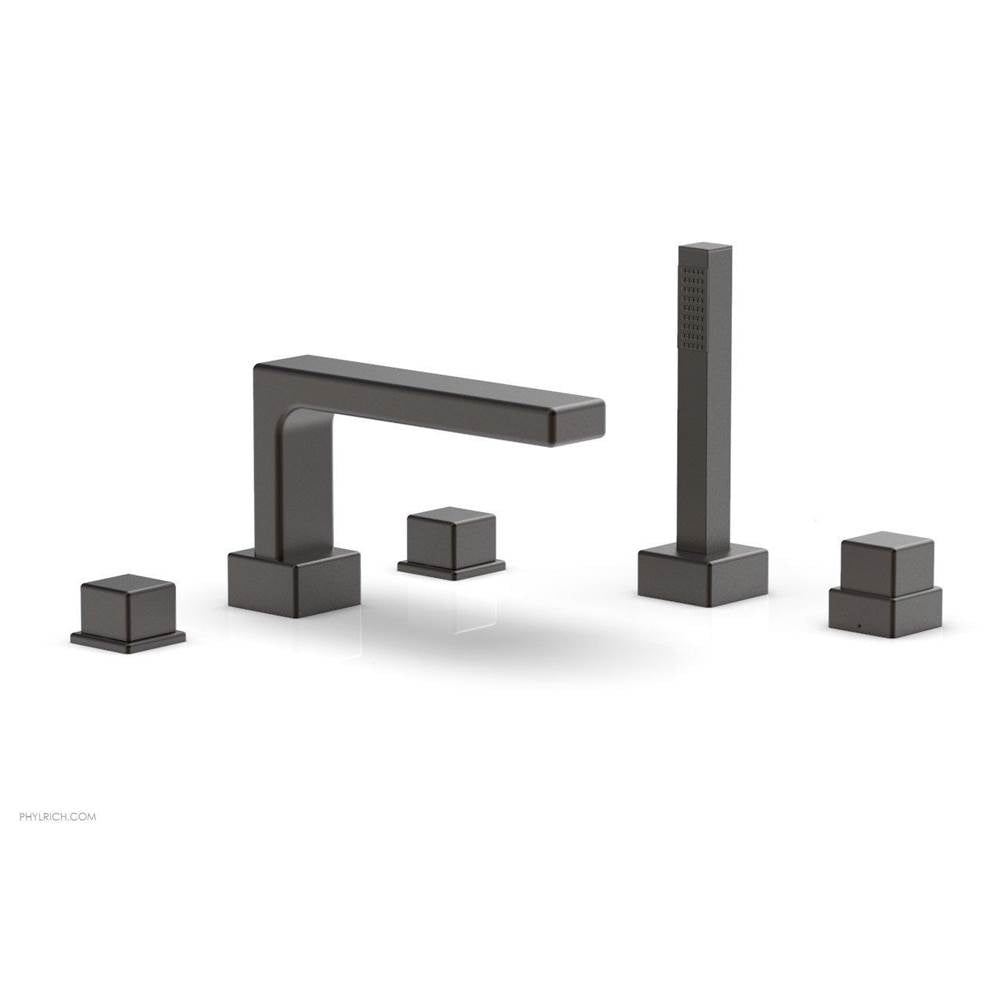 Phylrich - Deck Tub W H/S, Cube - Oil Rubbed Bronze