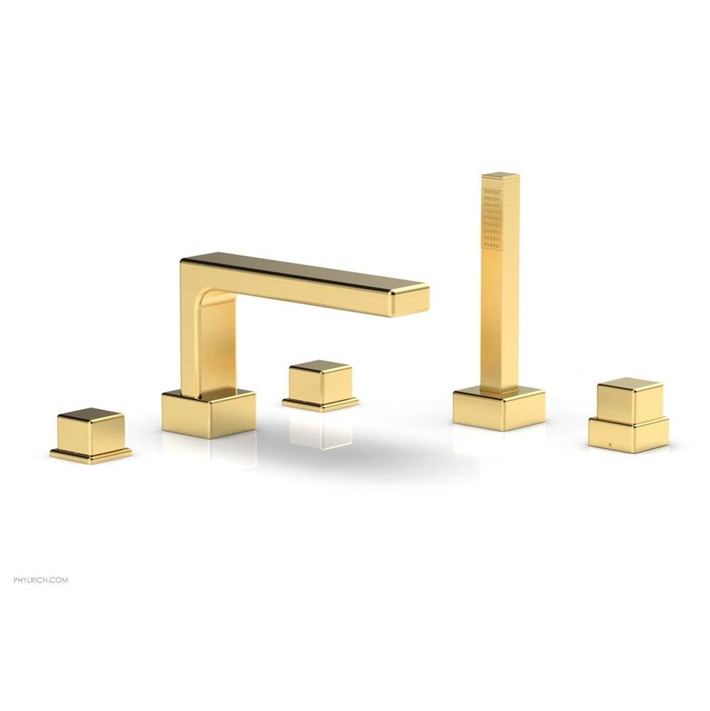 Phylrich - Deck Tub W H/S, Cube - Satin Gold