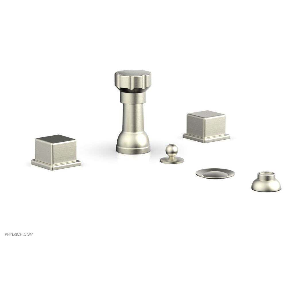 Phylrich - 4 Hole Bidet Cube Hdl - Satin Nickel