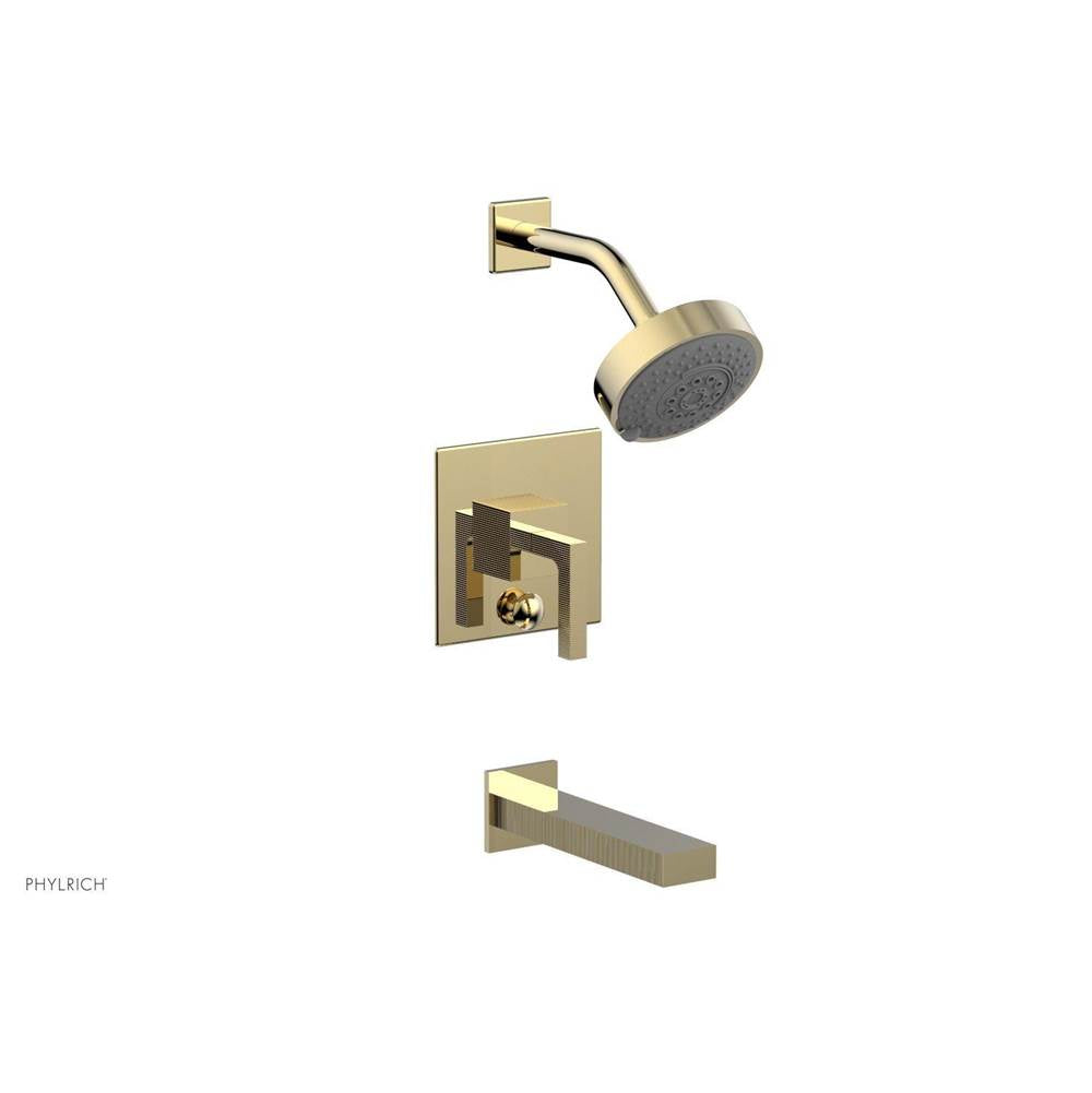 Phylrich - STRIA Pressure Balance Tub and Shower Set 291-27 - Polished Brass Uncoated