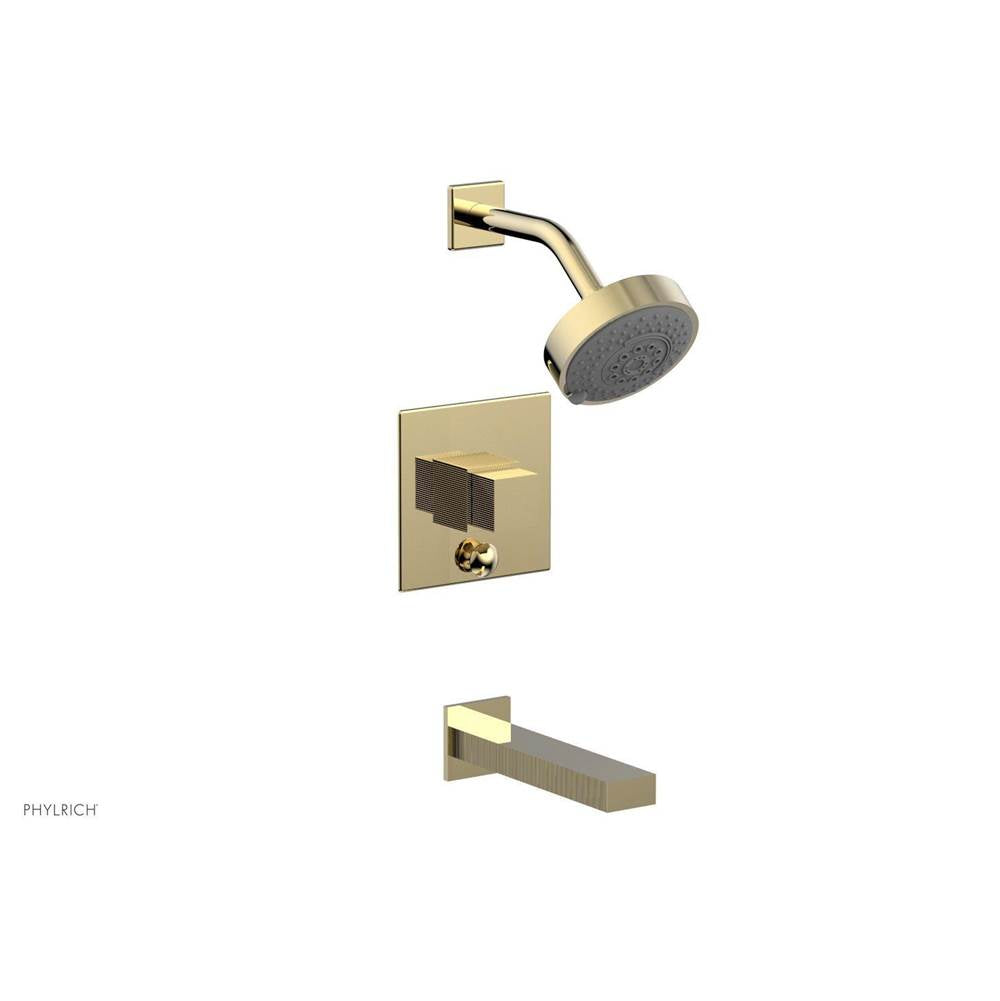Phylrich - STRIA Pressure Balance Tub and Shower Set 291-29 - Polished Brass Uncoated