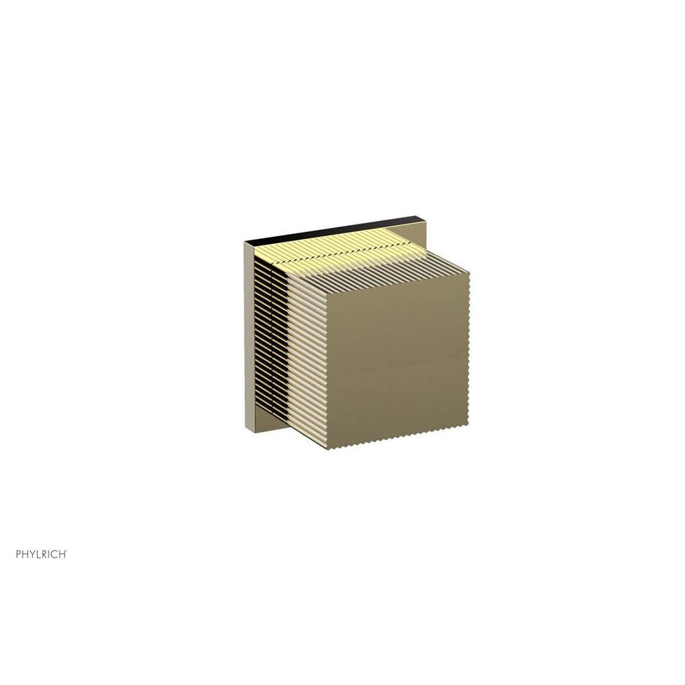 Phylrich - STRIA Volume Control/Diverter Trim Cube Handle 291-38 - Polished Brass Uncoated