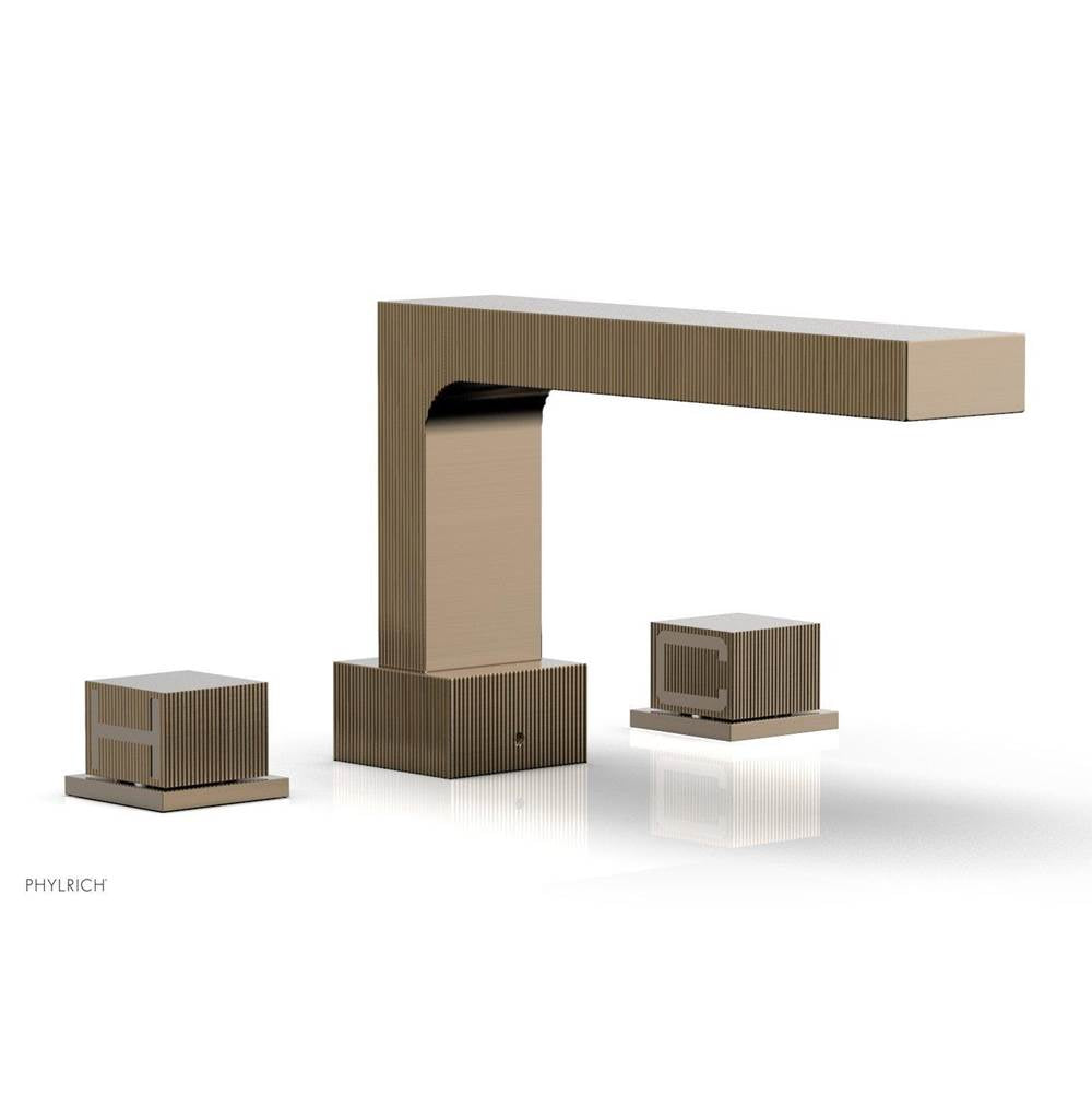 Phylrich - STRIA Deck Tub Set Cube Handles 291-43 - Antique Brass