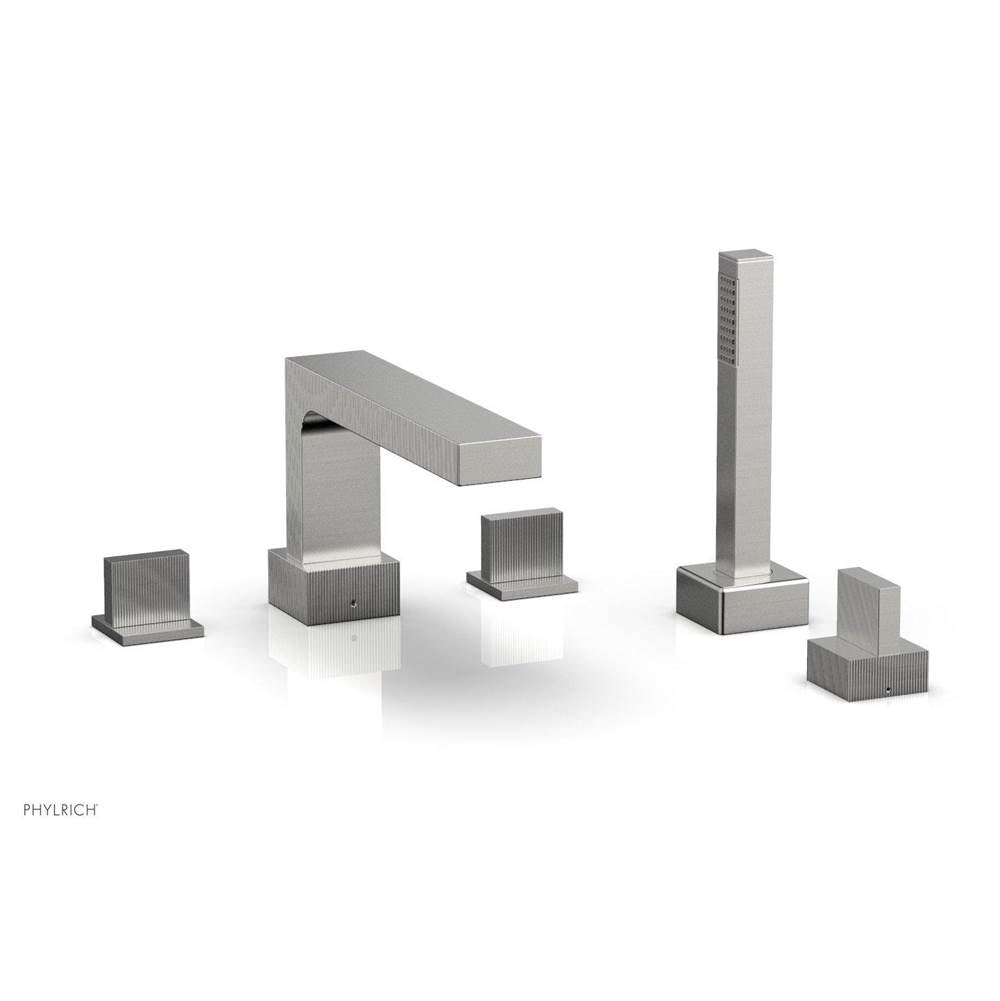 Phylrich - STRIA Deck Tub Set with Hand Shower Blade Handles 291-48 - Pewter