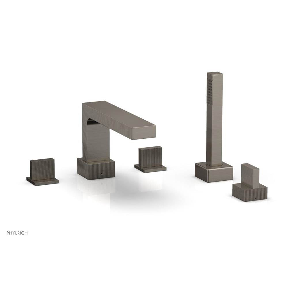 Phylrich - STRIA Deck Tub Set with Hand Shower Blade Handles 291-48 - Burnished Nickel
