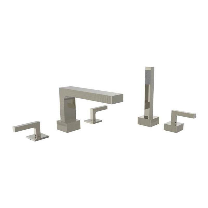 Phylrich - STRIA Deck Tub Set with Hand Shower 291-49 - Satin Brass