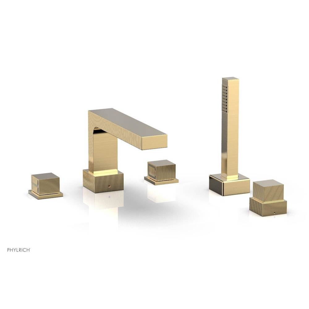 Phylrich - STRIA Deck Tub Set with Hand Shower 291-51 - Satin Brass