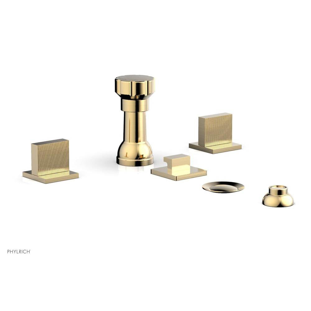 Phylrich - 4 Hole Bidet Set, Blade - Satin Brass