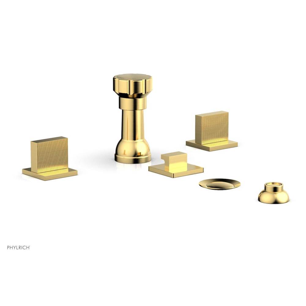 Phylrich - 4 Hole Bidet Set, Blade - Satin Gold