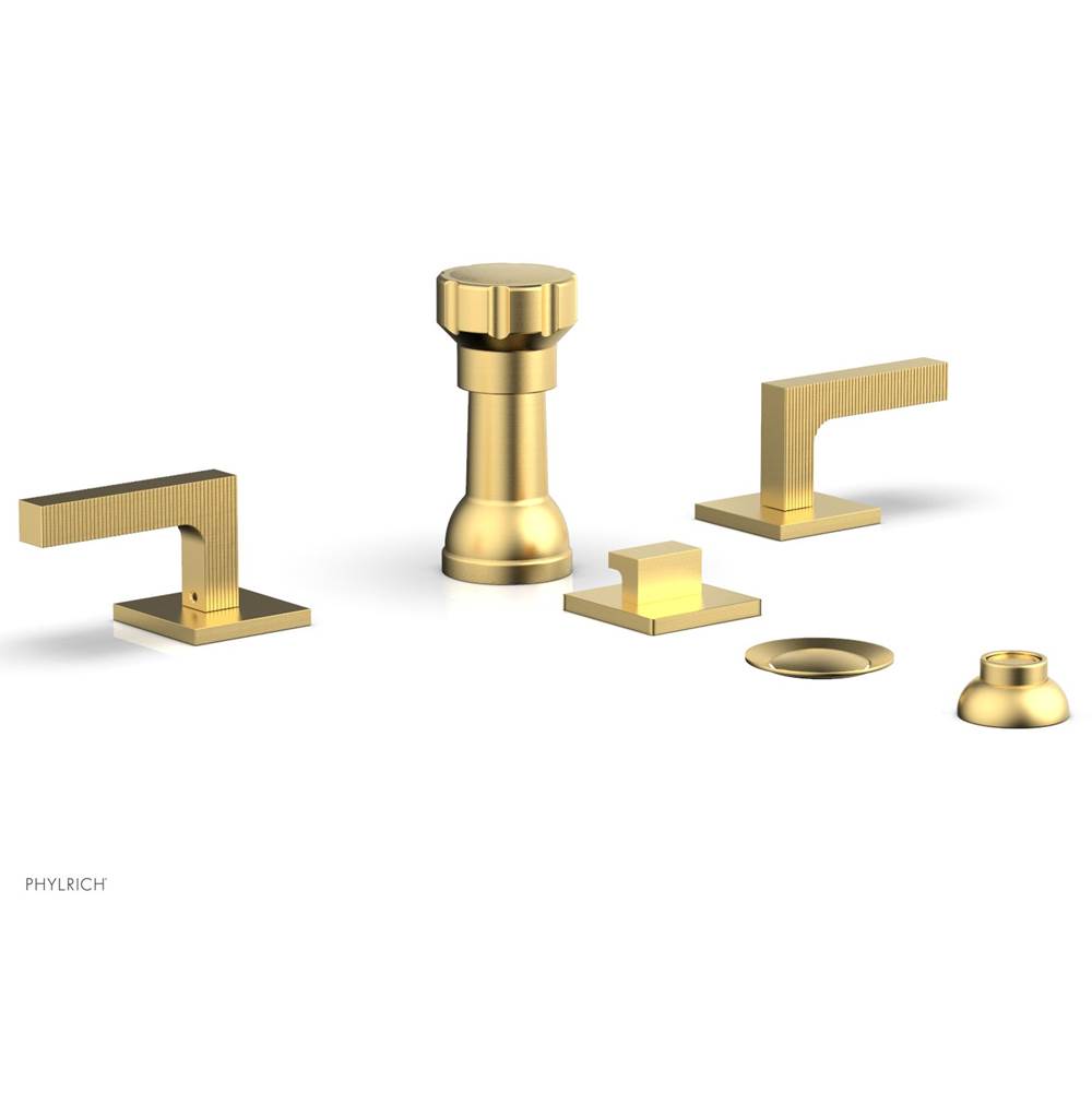 Phylrich - Four Hole Bidet Set Lever Hdls, Stria - Burnished Gold