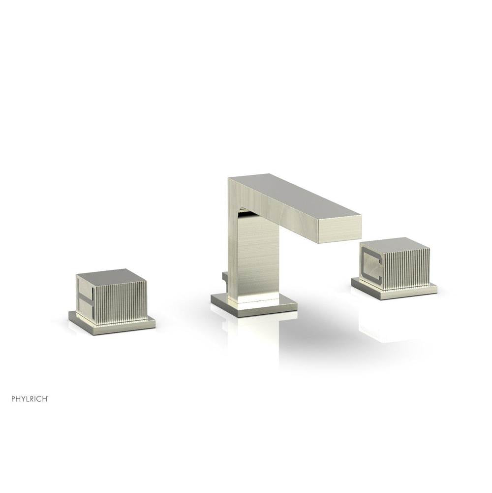 Phylrich - STRIA Widespread Faucet Cube Handles 291L-04 - Polished Brass