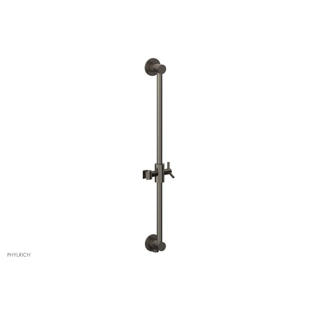 Phylrich - Pewter Modern 24'' Handshower Slide Bar With Holder And Integrated Outlet - Pewter
