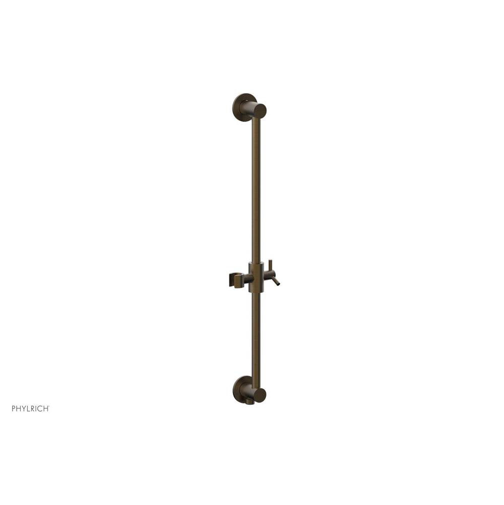 Phylrich - Old English Brass Modern 24'' Handshower Slide Bar With Holder And Integrated Outlet - Old English Brass