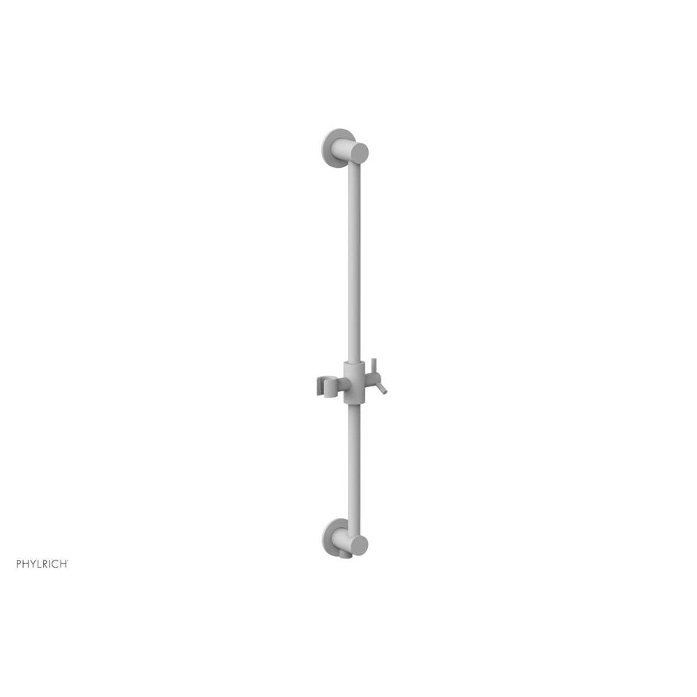 Phylrich - Satin White Modern 24'' Handshower Slide Bar With Holder And Integrated Outlet - Satin White
