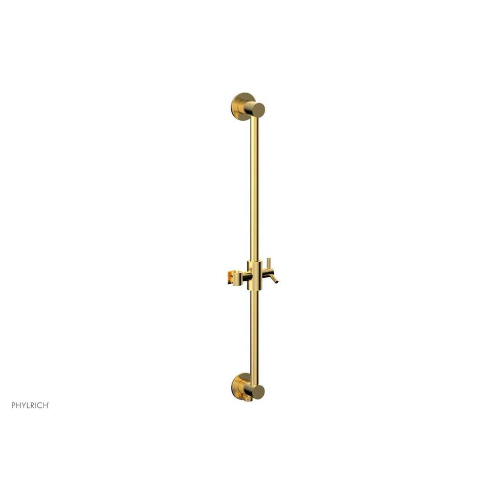 Phylrich - Satin Gold Modern 24'' Handshower Slide Bar With Holder And Integrated Outlet - Satin Gold