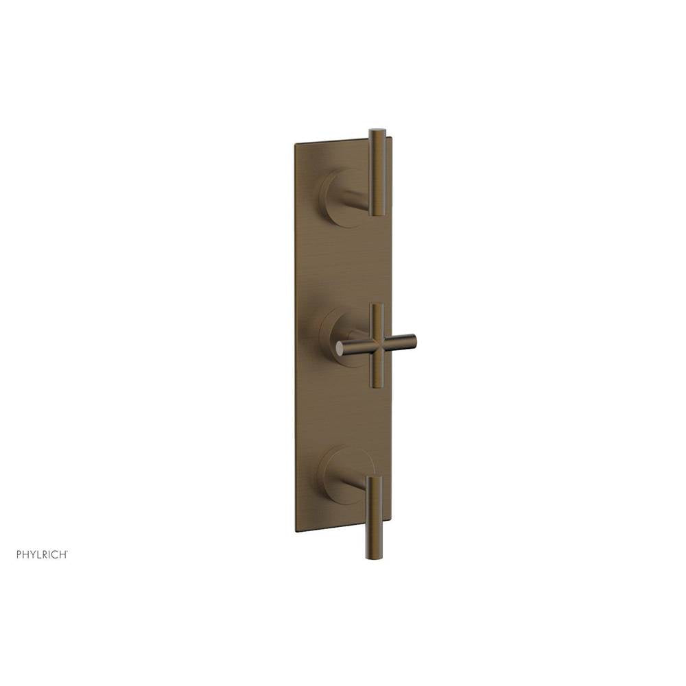 Phylrich - TRANSITION - 3/4'' Thermostatic Valve with Two Volume Control, Lever Handles 4-030 - Old English Brass