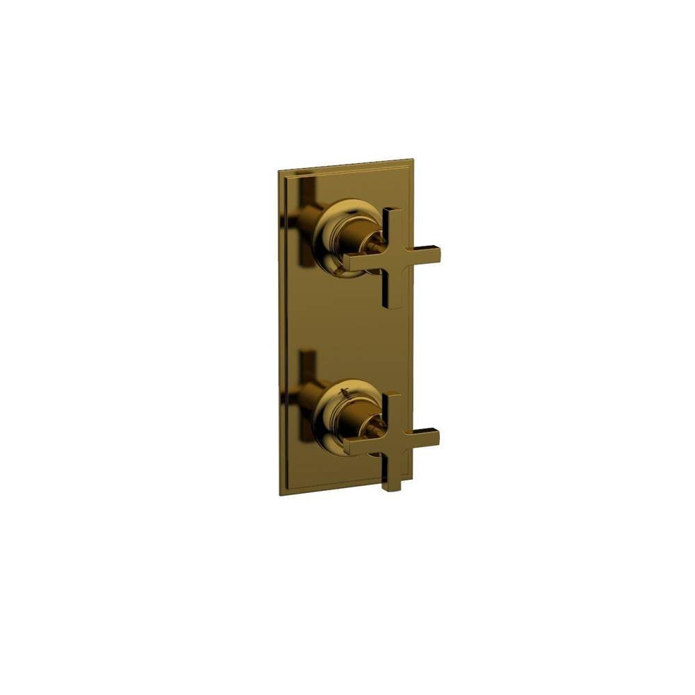 Phylrich - Mini Therm, 2 Cross Hdl - French Brass