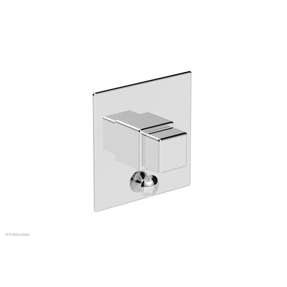 Phylrich - MIX Pressure Balance Shower Plate with Diverter and Handle Trim Set - Cube Handle 4-110 - Matte Black