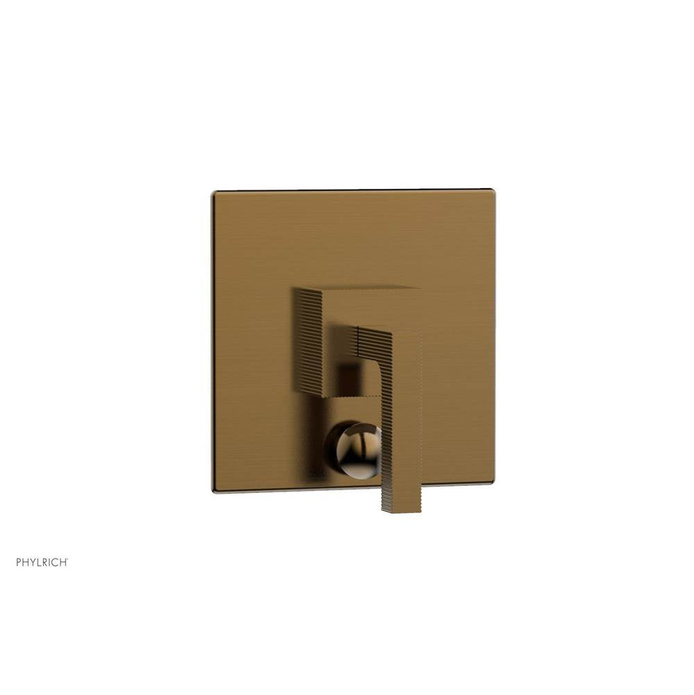 Phylrich - STRIA Pressure Balance Shower Plate with Diverter and Handle Trim Set 4-120 - Antique Brass