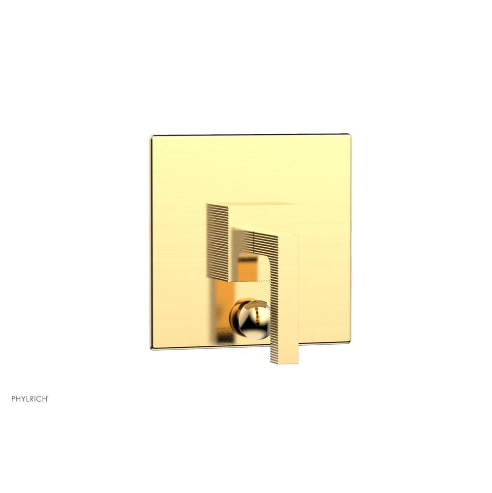 Phylrich - STRIA Pressure Balance Shower Plate with Diverter and Handle Trim Set 4-120 - Satin Brass