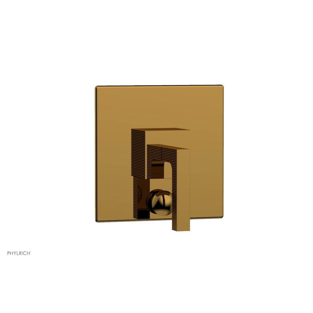 Phylrich - STRIA Pressure Balance Shower Plate with Diverter and Handle Trim Set 4-120 - French Brass