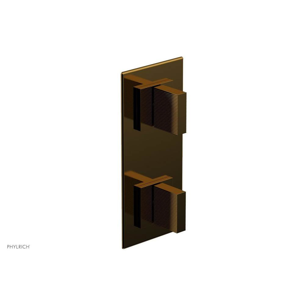 Phylrich - STRIA 1/2'' Thermostatic Valve with Volume Control or Diverter 4-125 - French Brass