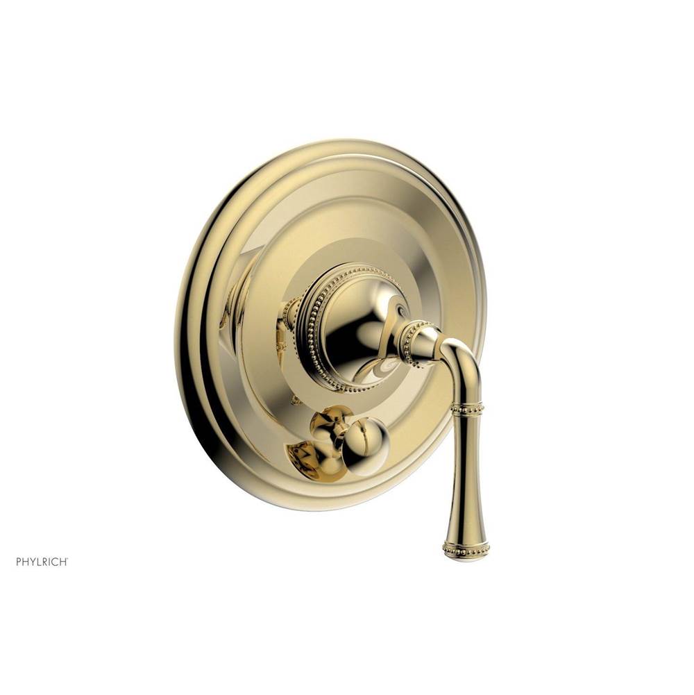 Phylrich - BEADED Pressure Balance Shower Plate with Diverter and Handle Trim Set 4-129 - Polished Brass Uncoated
