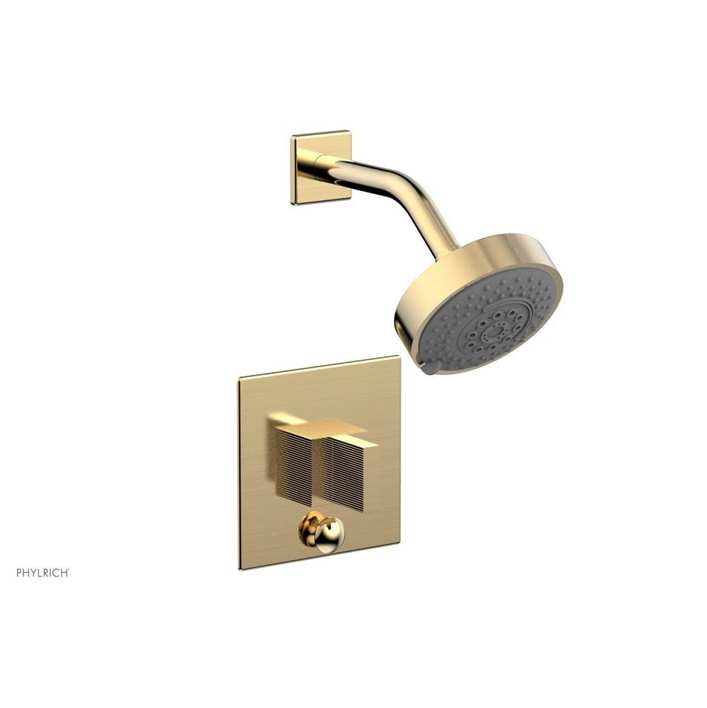 Phylrich - STRIA Pressure Balance Shower and Diverter Set (Less Spout) 4-146 - Satin Brass