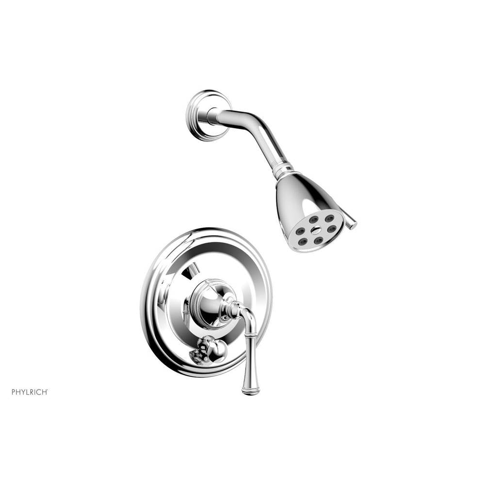Phylrich - COINED Pressure Balance Shower and Diverter Set (Less Spout), Lever Handle 4-150 - Satin Brass