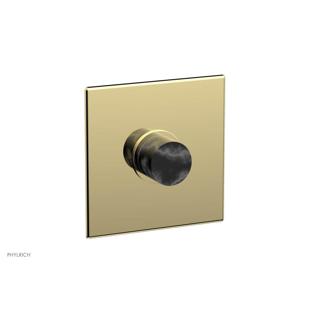 Phylrich - Shower Plate Trim, Marble Hdl - Polished Brass