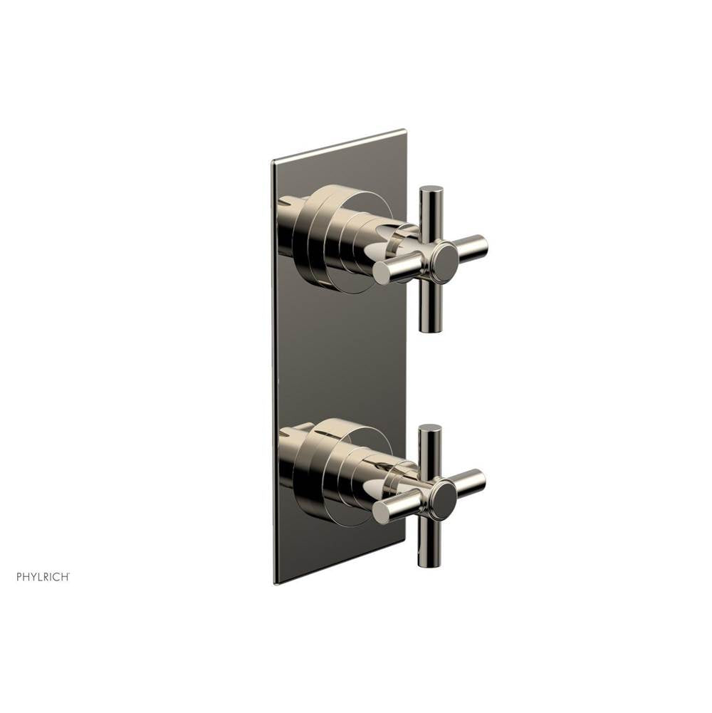 Phylrich - BASIC 1/2'' Thermostatic Valve with Volume Control or Diverter Cross Handles 4-350 - Polished Nickel