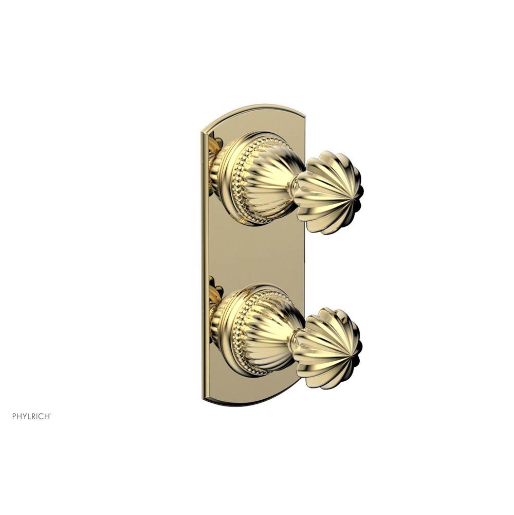 Phylrich - Georgian & Barcelona Volume Control/Diverter Trim - Round Handle 4-382 - Polished Brass Uncoated