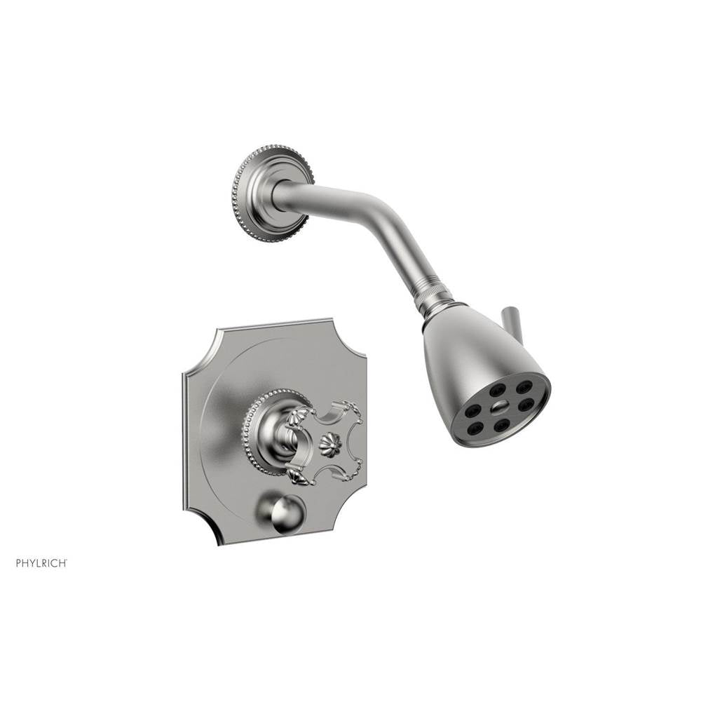 Phylrich - MARVELLE Pressure Balance Shower and Diverter Set (Less Spout), Cross Handle 4-477 - Satin chrome