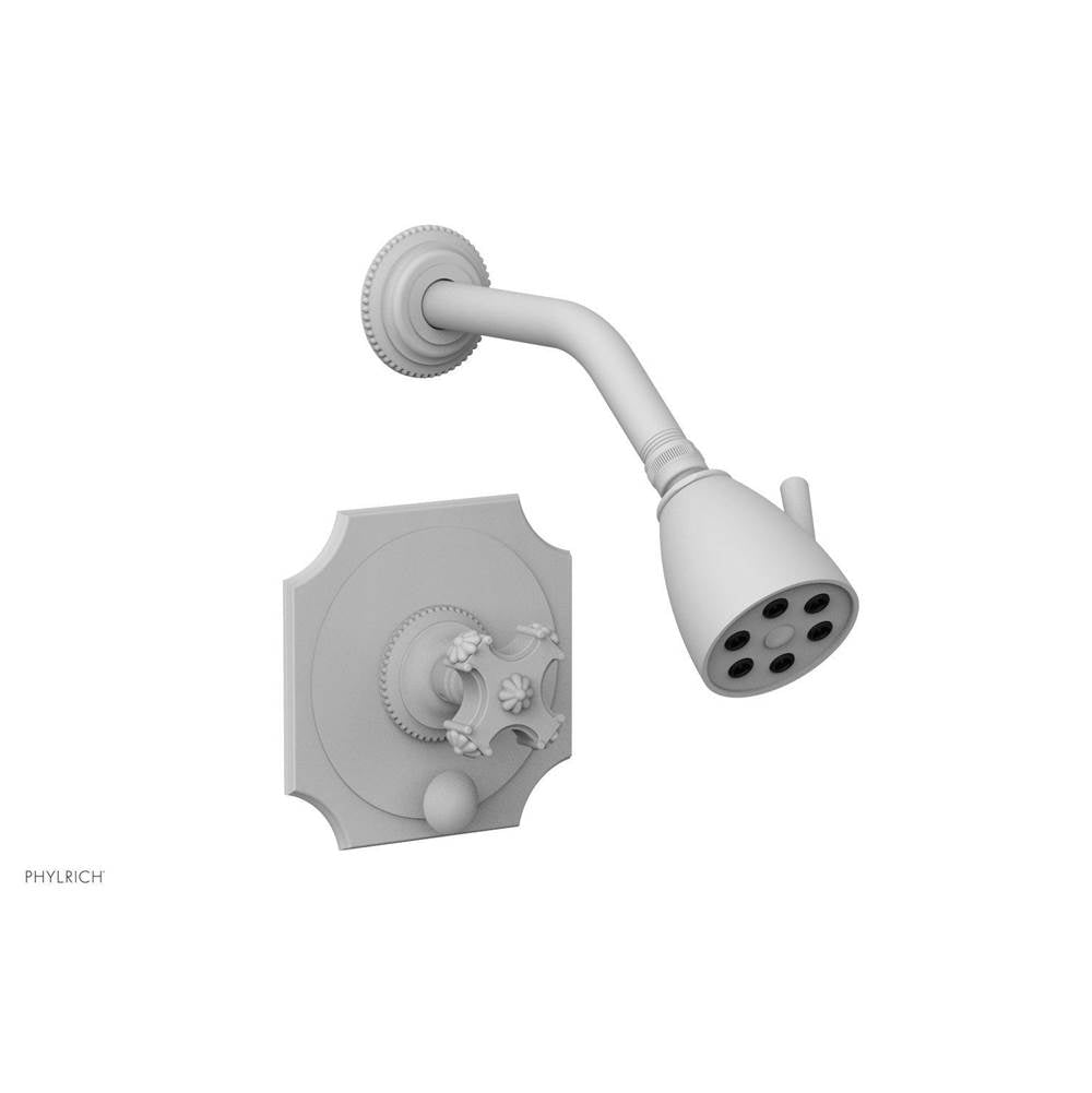 Phylrich - MARVELLE Pressure Balance Shower and Diverter Set (Less Spout), Cross Handle 4-477 - Satin White