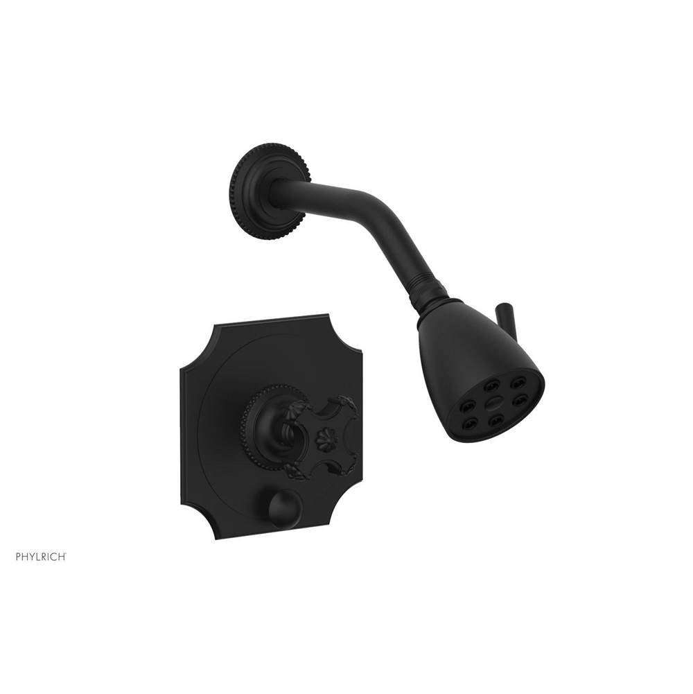 Phylrich - MARVELLE Pressure Balance Shower and Diverter Set (Less Spout), Cross Handle 4-477 - Matte Black