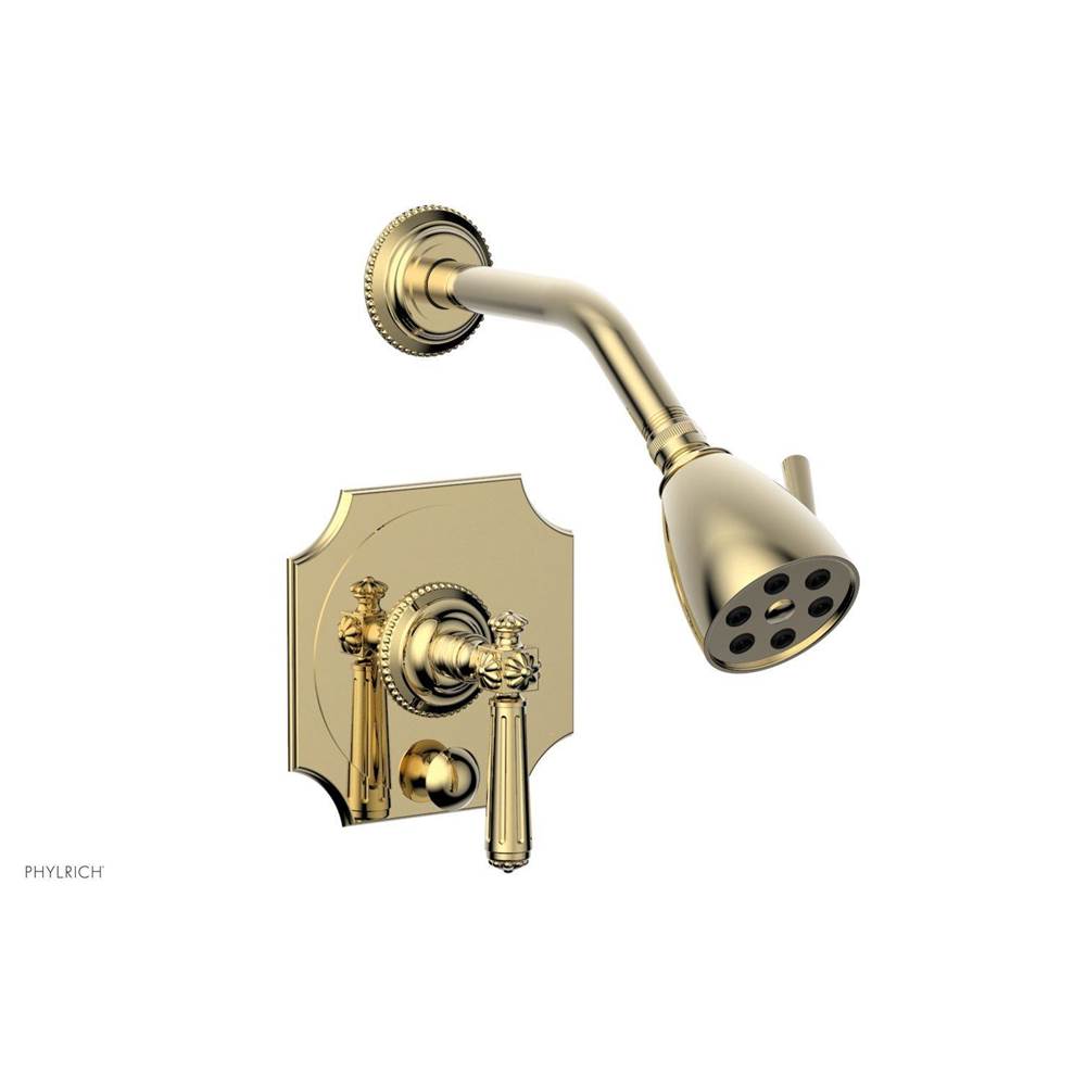 Phylrich - MARVELLE Pressure Balance Shower and Diverter Set (Less Spout), Lever Handle 4-478 - Old English Brass