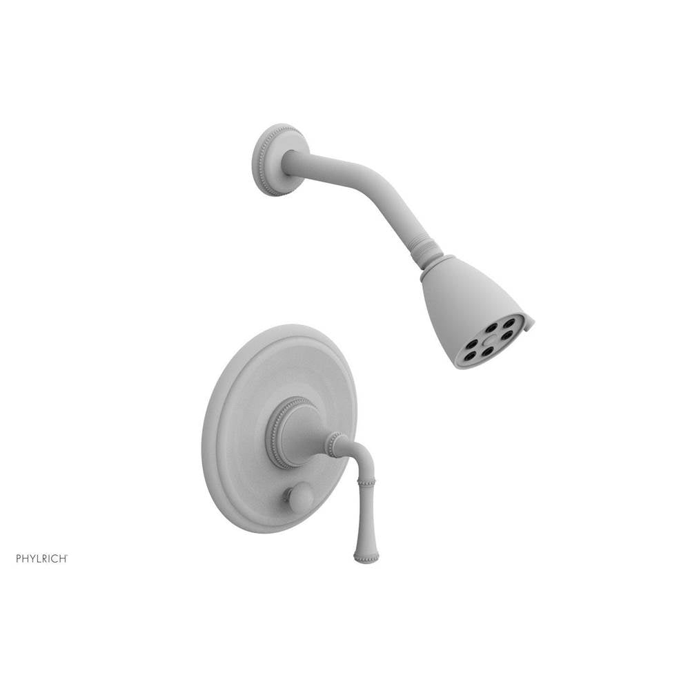 Phylrich - BEADED Pressure Balance Shower and Diverter Set (Less Spout), Lever Handle 4-481 - Satin White