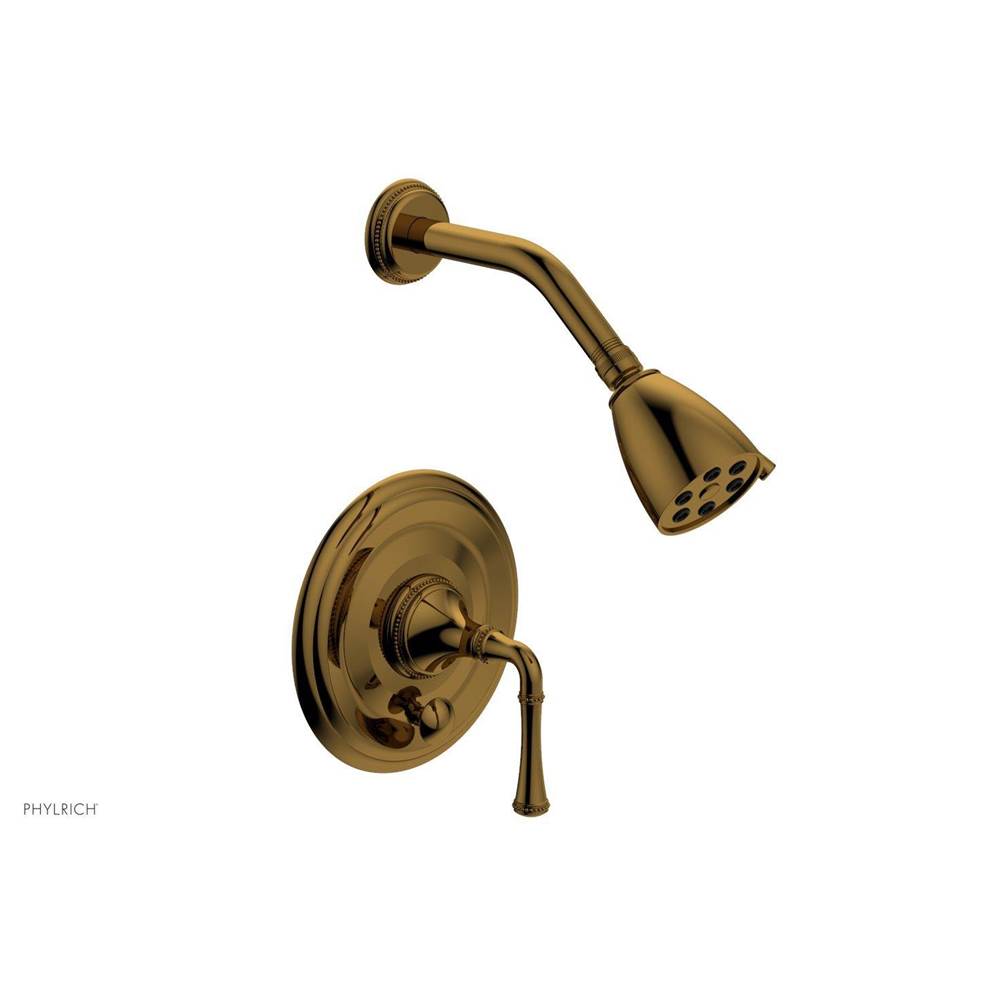 Phylrich - BEADED Pressure Balance Shower and Diverter Set (Less Spout), Lever Handle 4-481 - French Brass