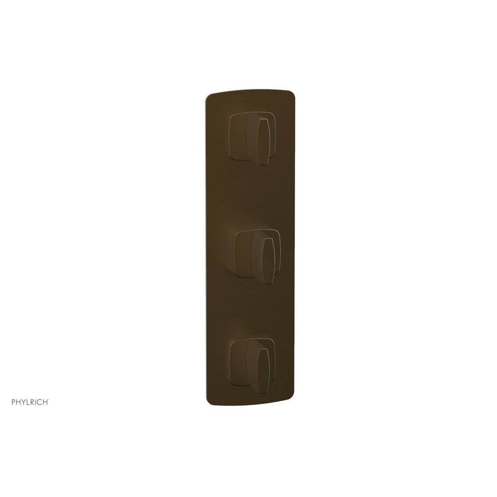 Phylrich - RADI 1/2'' Thermostatic Valve with Two Volume Control, Blade Handles 4-555 - Old English Brass