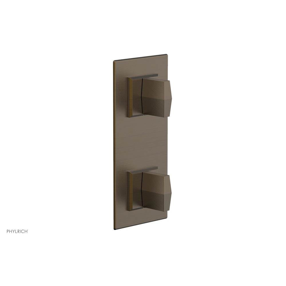 Phylrich - DIAMA 3/4'' Thermostatic Valve with Volume Control or Diverter, Blade Handles 4-567 - Old English Brass