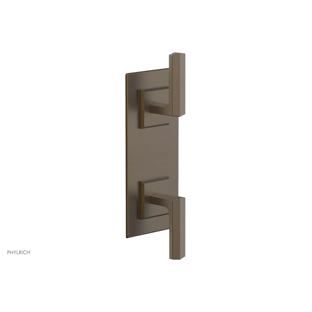 Phylrich - DIAMA 3/4'' Thermostatic Valve with Volume Control or Diverter, Lever Handles 4-568 - Old English Brass