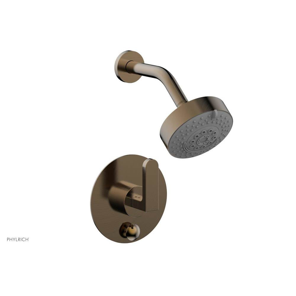 Phylrich - Pb Rond Shwr And Div Set, Lever Handle - Antique Brass