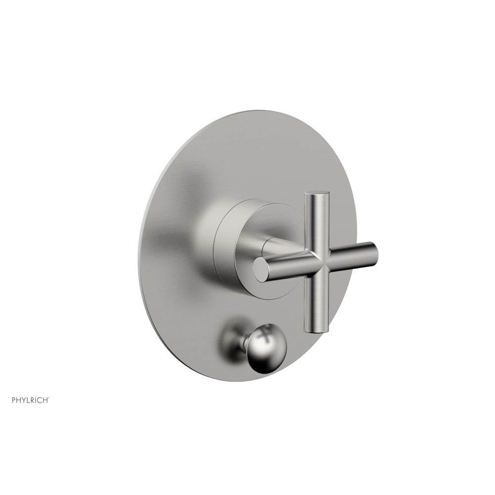 Phylrich - Pb Shower Plate W Div Set Cross Hdl Trim - Satin chrome