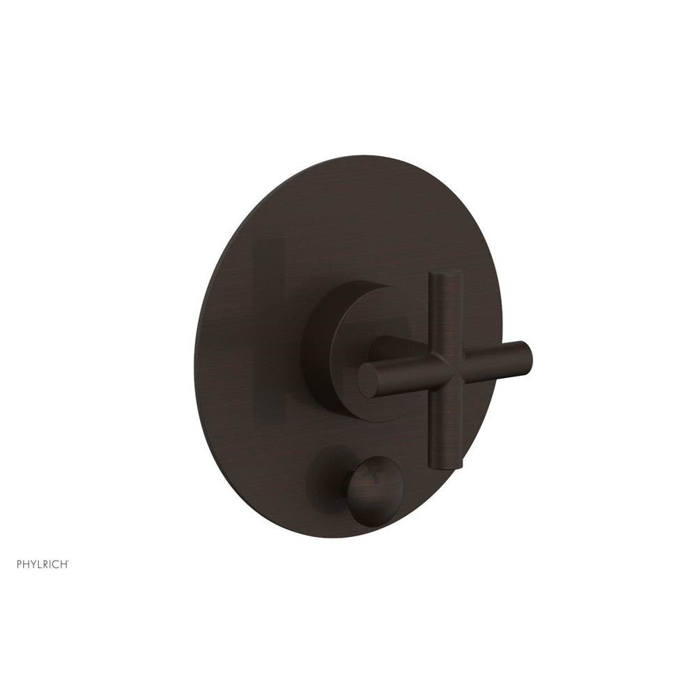 Phylrich - Pb Shower Plate W Div Set Cross Hdl Trim - Antique Bronze