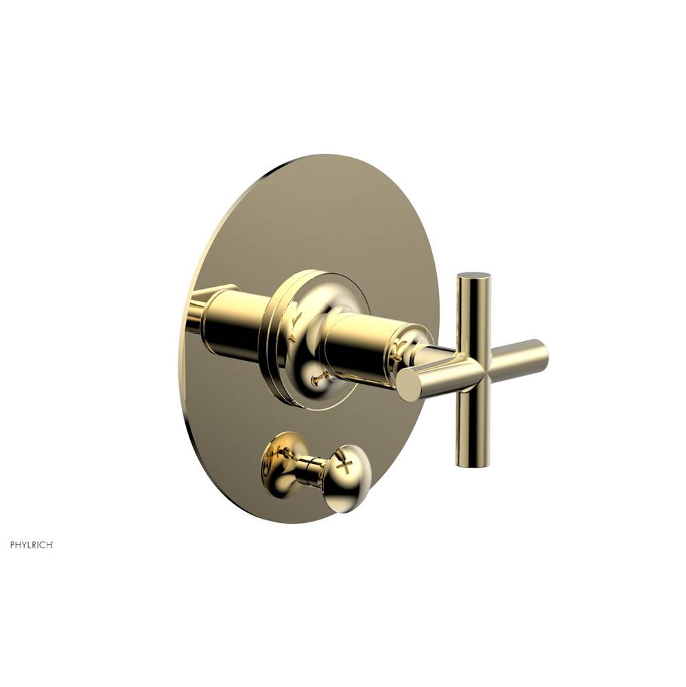 Phylrich - Pb Shower Plate W Div Set Cross Hdl Trim - Polished Brass Uncoated
