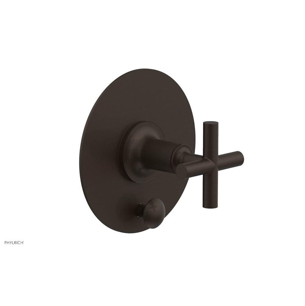 Phylrich - Pb Shower Plate W Div Set Cross Hdl Trim - Antique Bronze